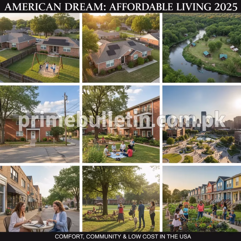Affordable living in the USA 2025 — suburban homes, peaceful neighborhoods, and budget-friendly lifestyle across the cheapest states in America