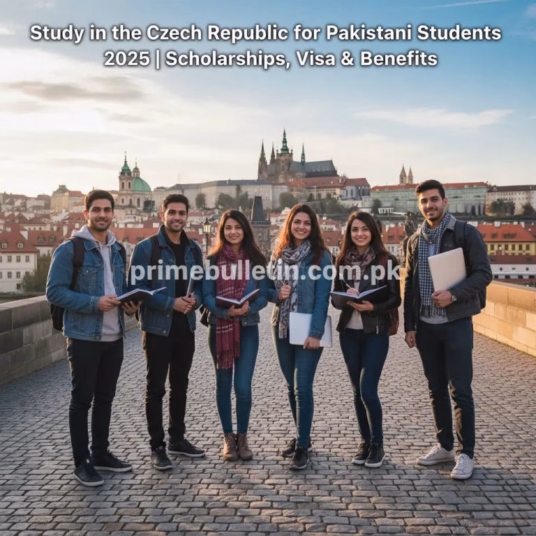 Pakistani students studying in the Czech Republic, near Charles Bridge in Prague