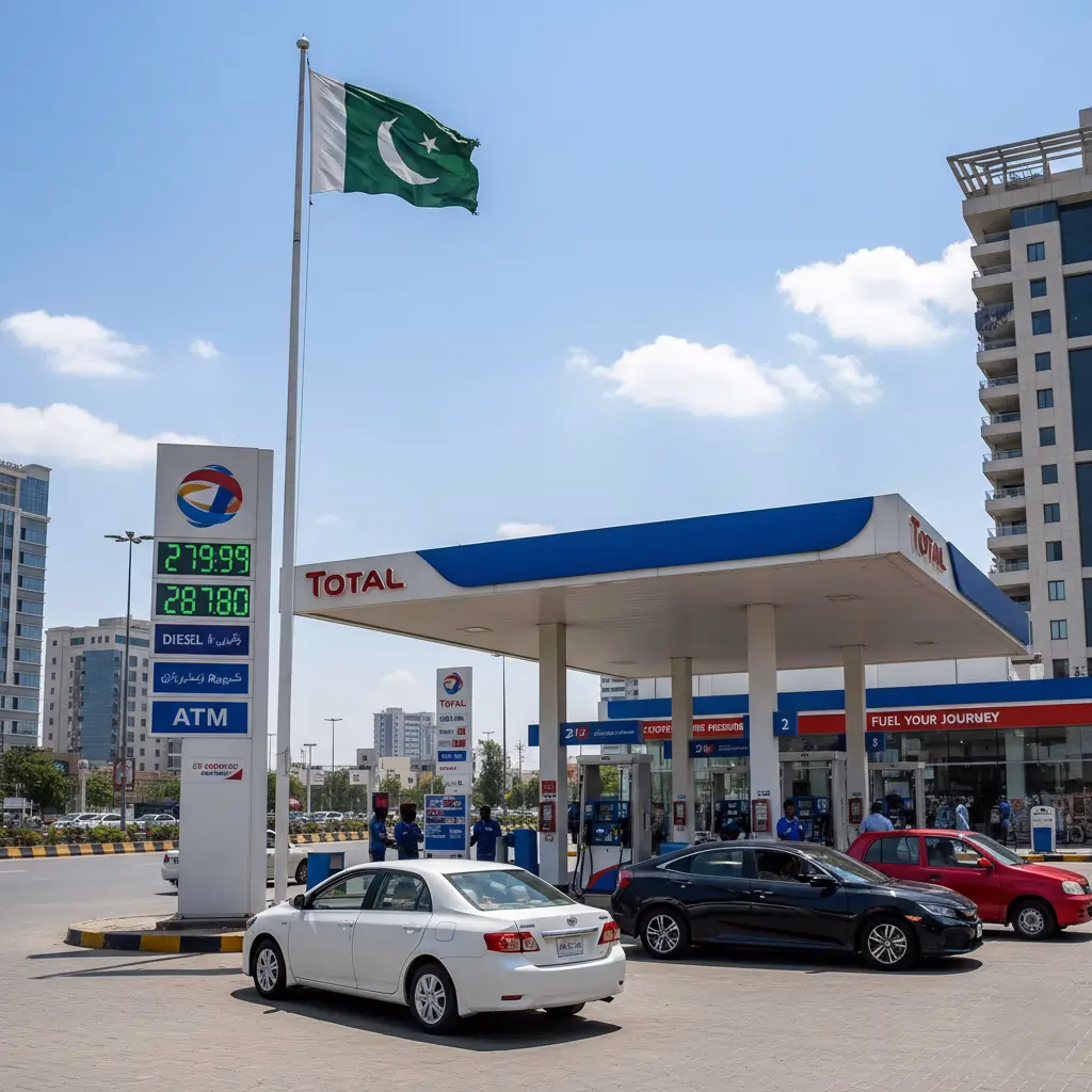 Petrol and diesel prices at a fuel station in Pakistan today updated OGRA fuel rates October 2025