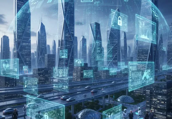 Technology trends 2026 showing AI, automation, cybersecurity, and smart digital innovation